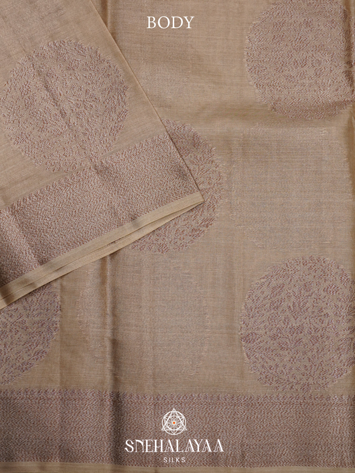 Beige Tussar Saree