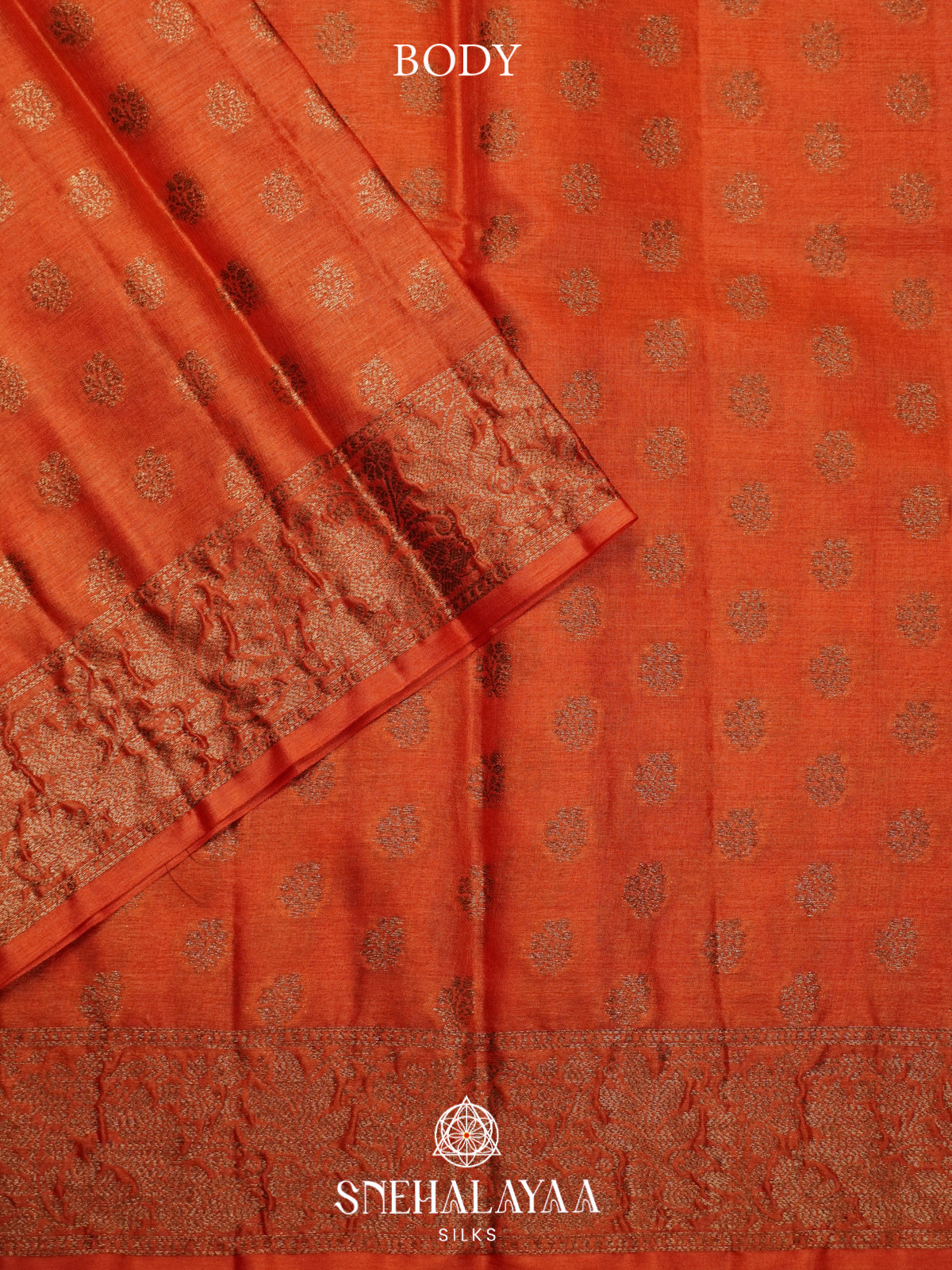 Orange Tussar Saree