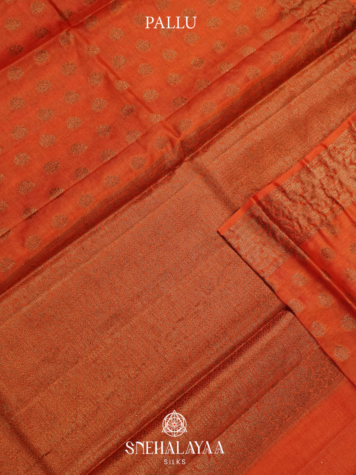 Orange Tussar Saree