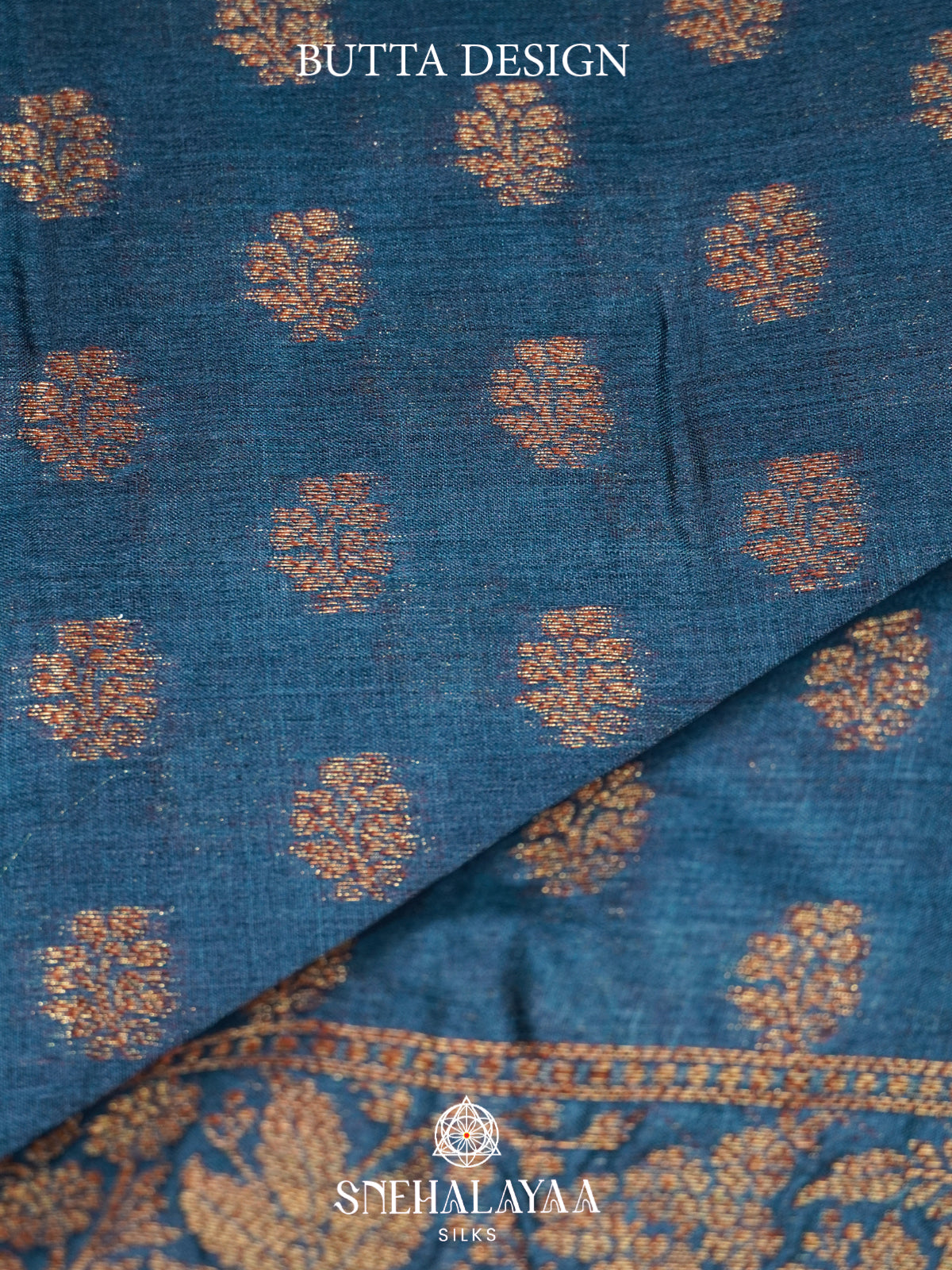 Peacock Blue Tussar Saree