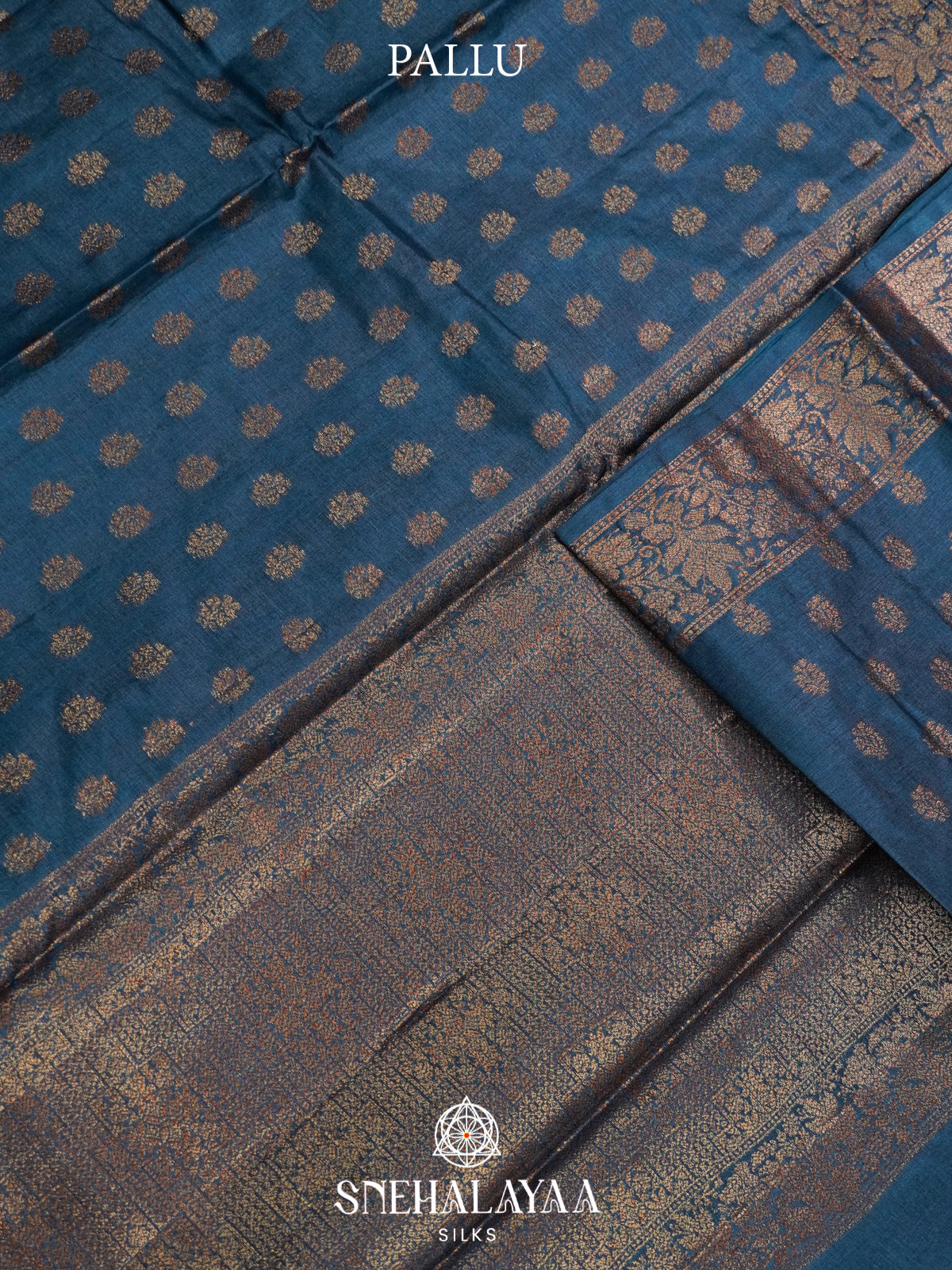 Peacock Blue Tussar Saree