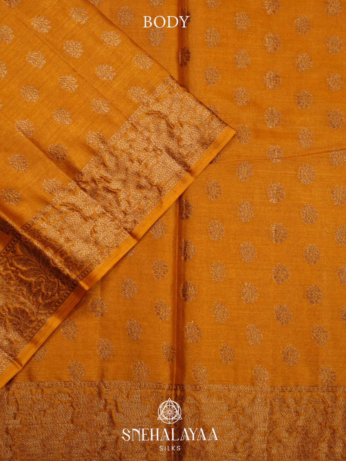Mango Yellow Tussar Saree
