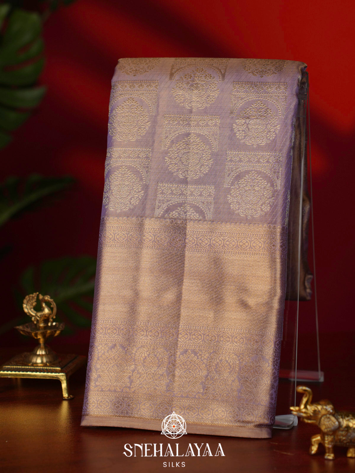 Pale Lavender Kanjivaram Silk Saree
