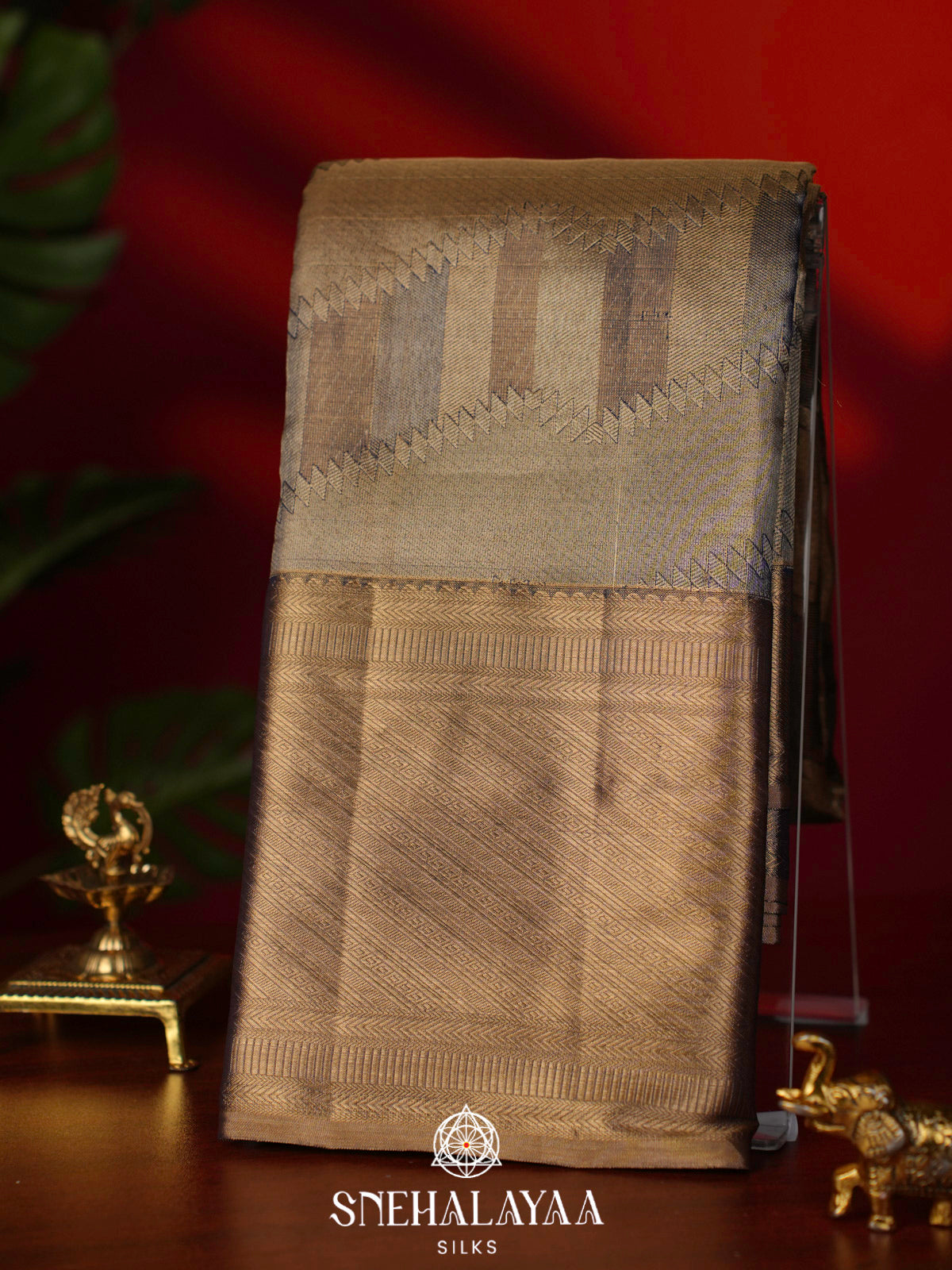 Moss Green Kanjivaram Silk Saree