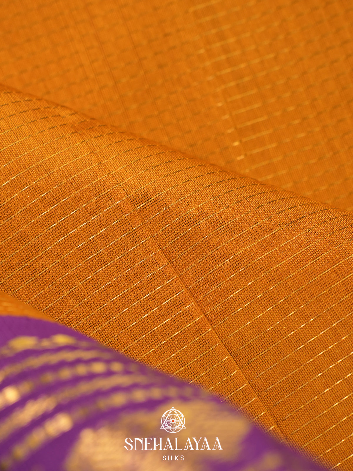 Orange Kanchi Silk Cotton Saree