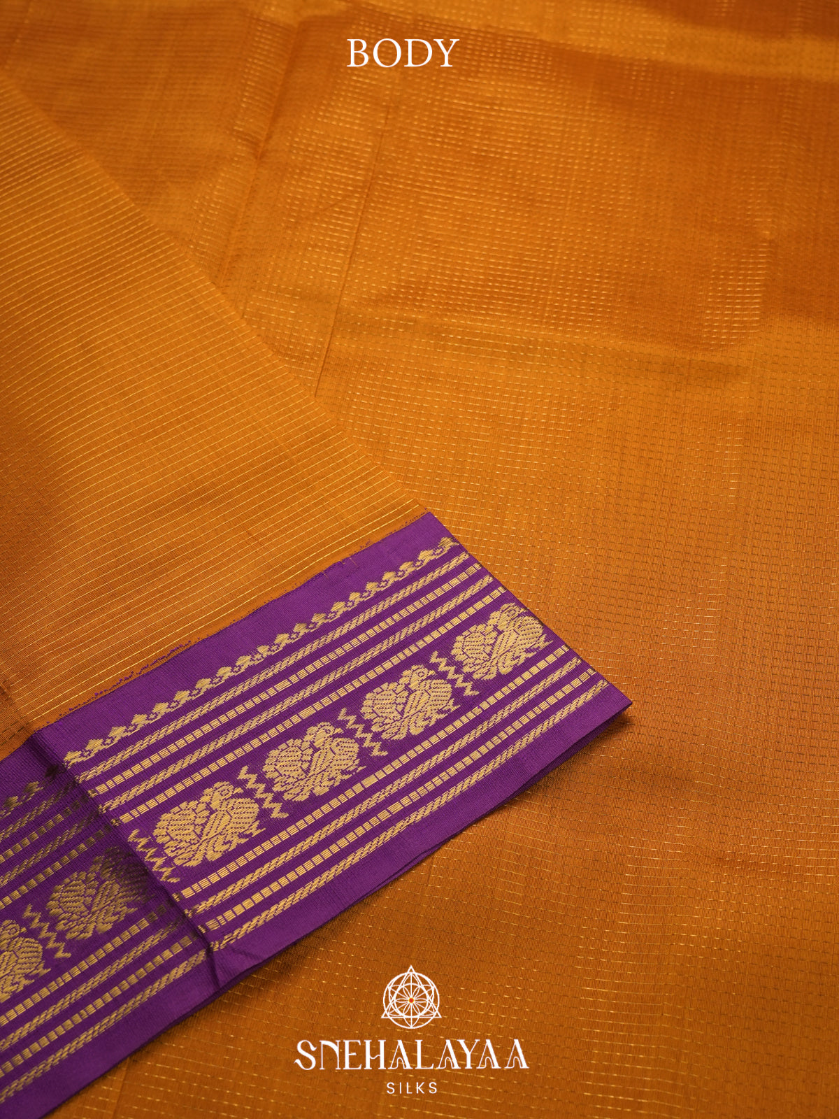 Orange Kanchi Silk Cotton Saree