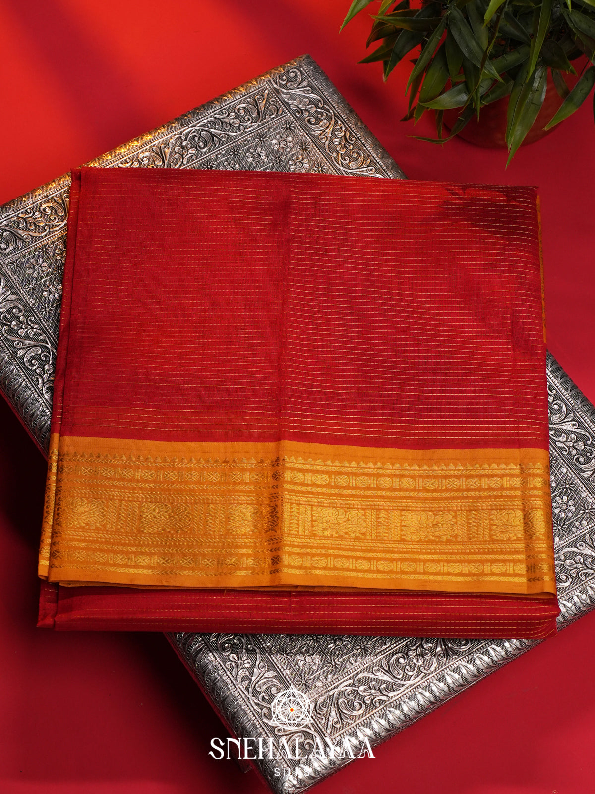Red Kanchi Silk Cotton Saree