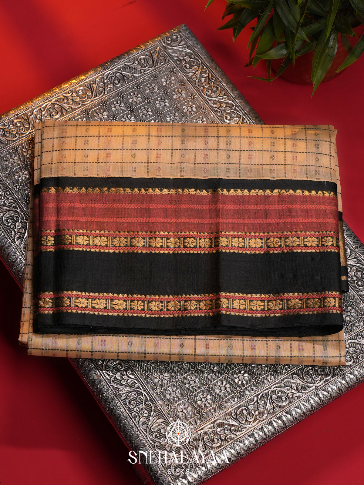 Cream Kanchi Silk Cotton Saree
