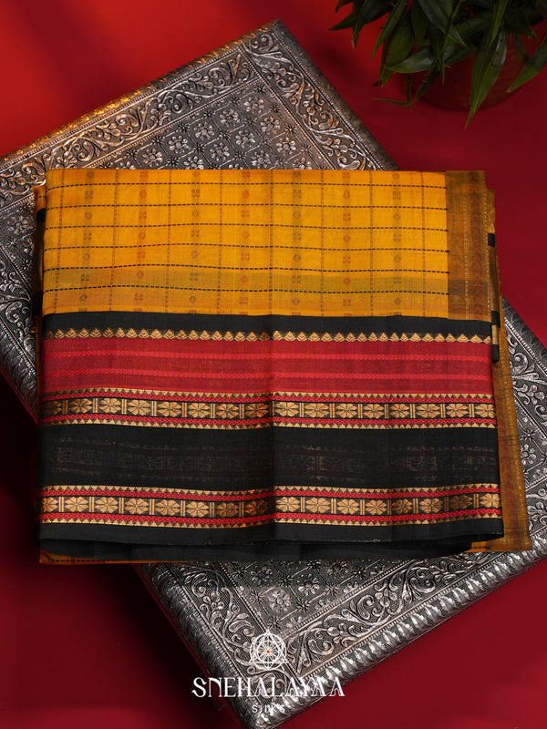 Mango Yellow Kanchi Silk Cotton Saree