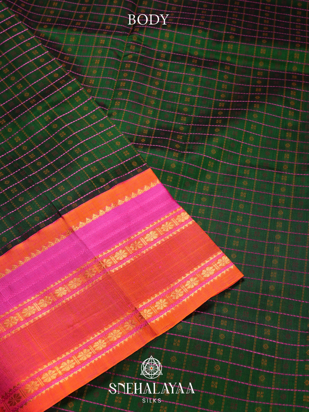Forest Green Kanchi Silk Cotton Saree