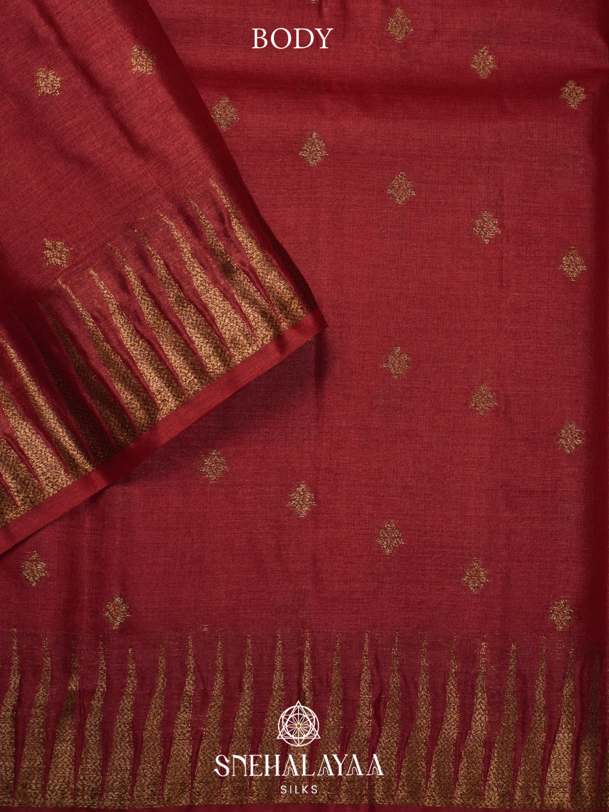 Coral Red Tussar Saree