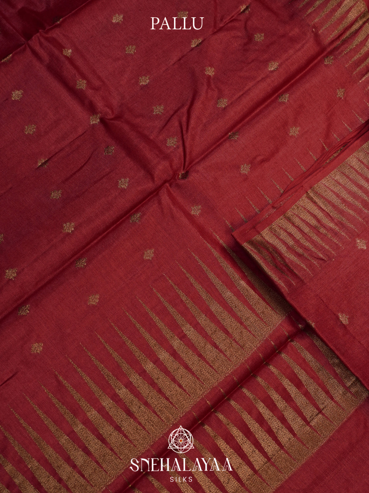 Coral Red Tussar Saree