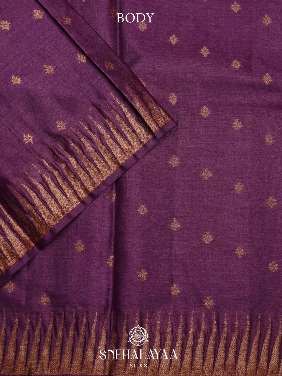 Plum Tussar Saree