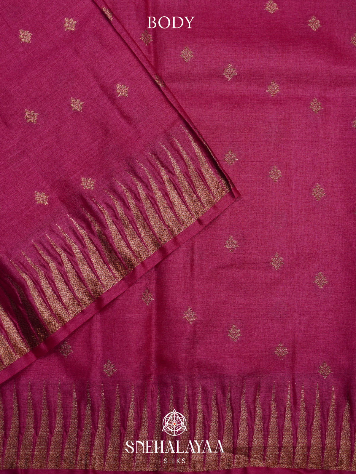 Magenta Pink Tussar Saree