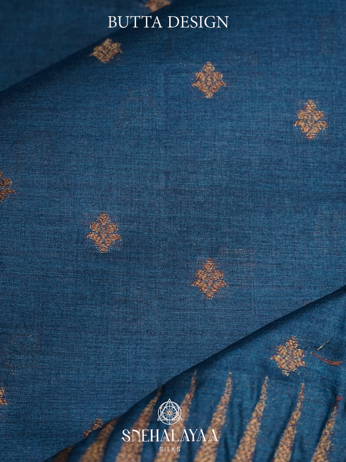 Peacock Blue Tussar Saree