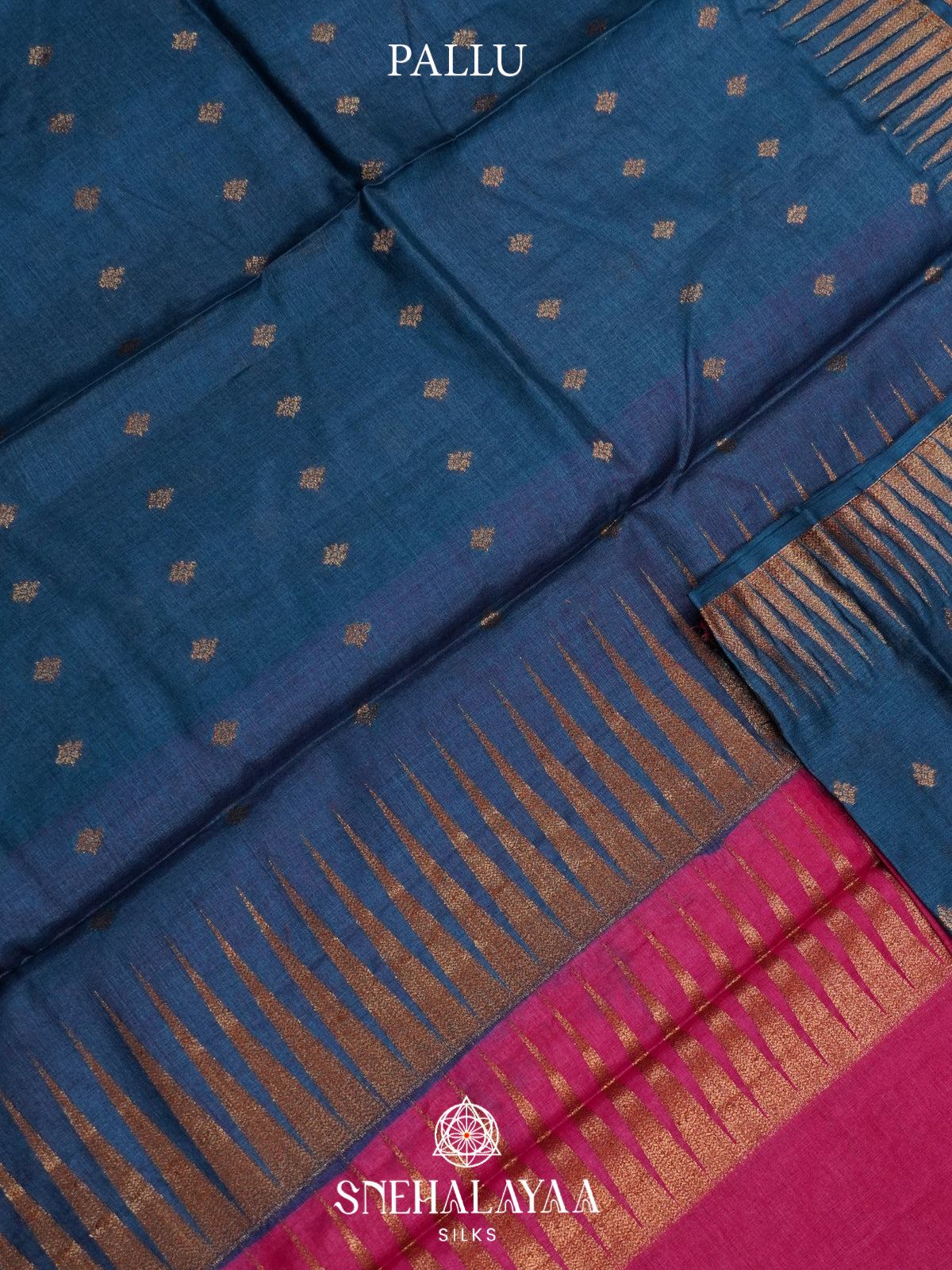Peacock Blue Tussar Saree