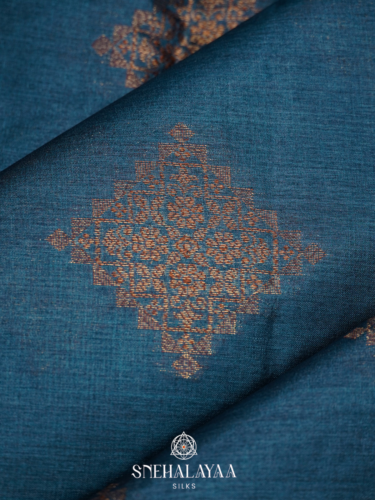 Peacock Blue Tussar Saree