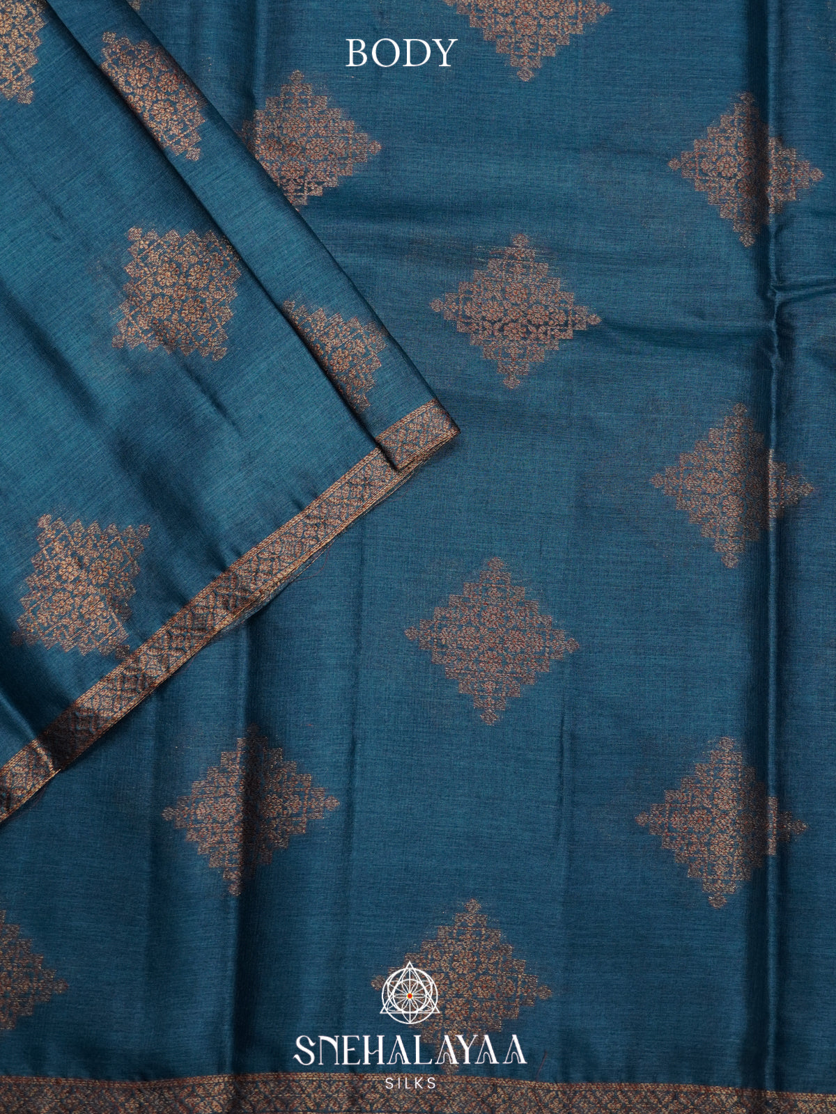 Peacock Blue Tussar Saree