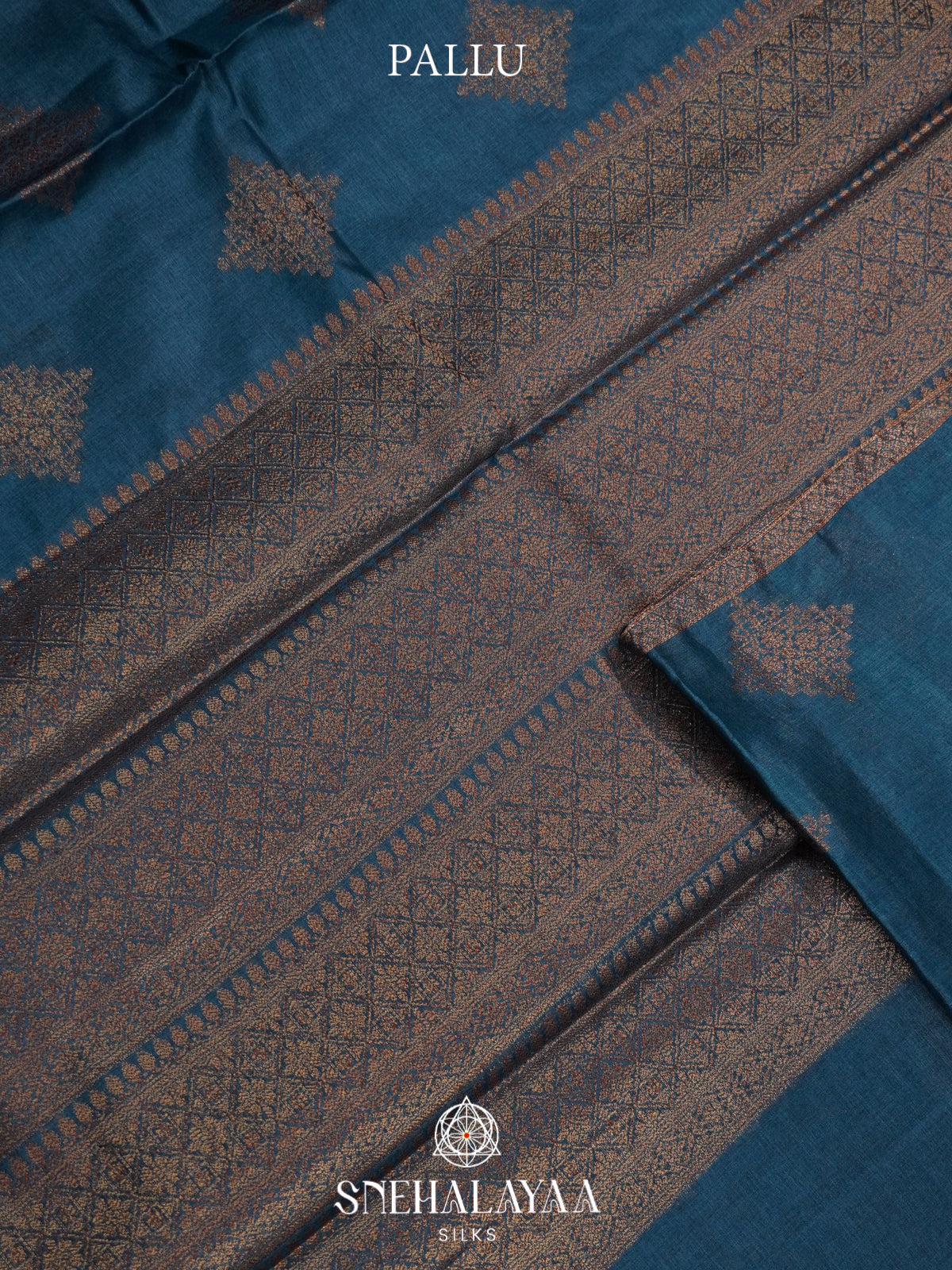 Peacock Blue Tussar Saree