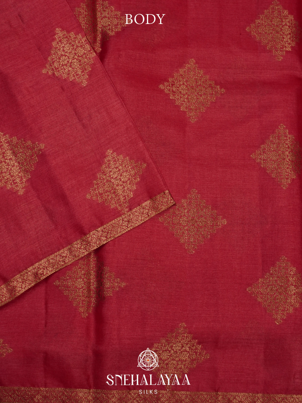 Red Tussar Saree