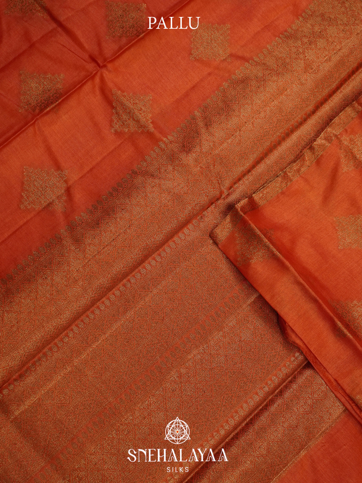 Rust Orange Tussar Saree