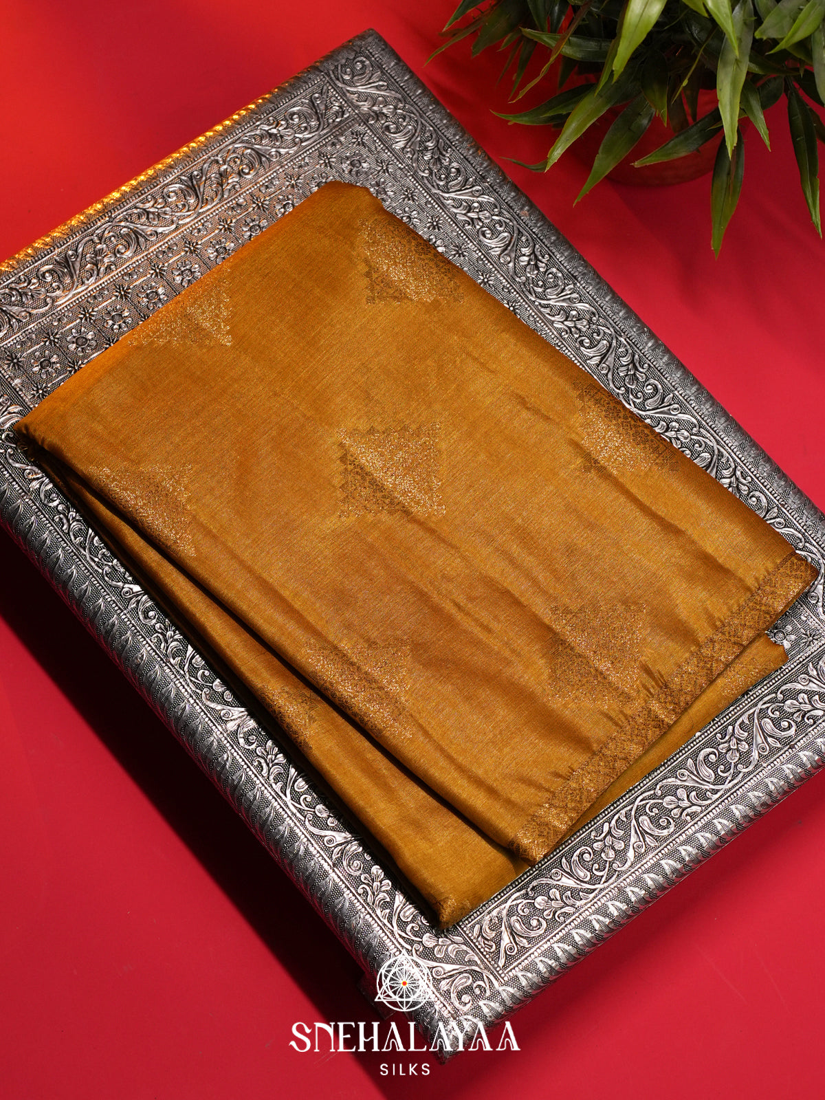 Mango Yellow Tussar Saree