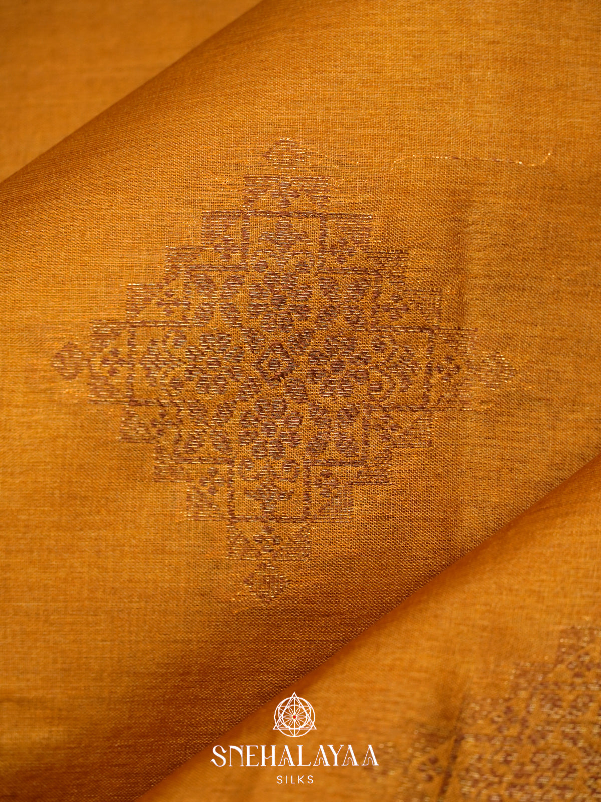 Mango Yellow Tussar Saree