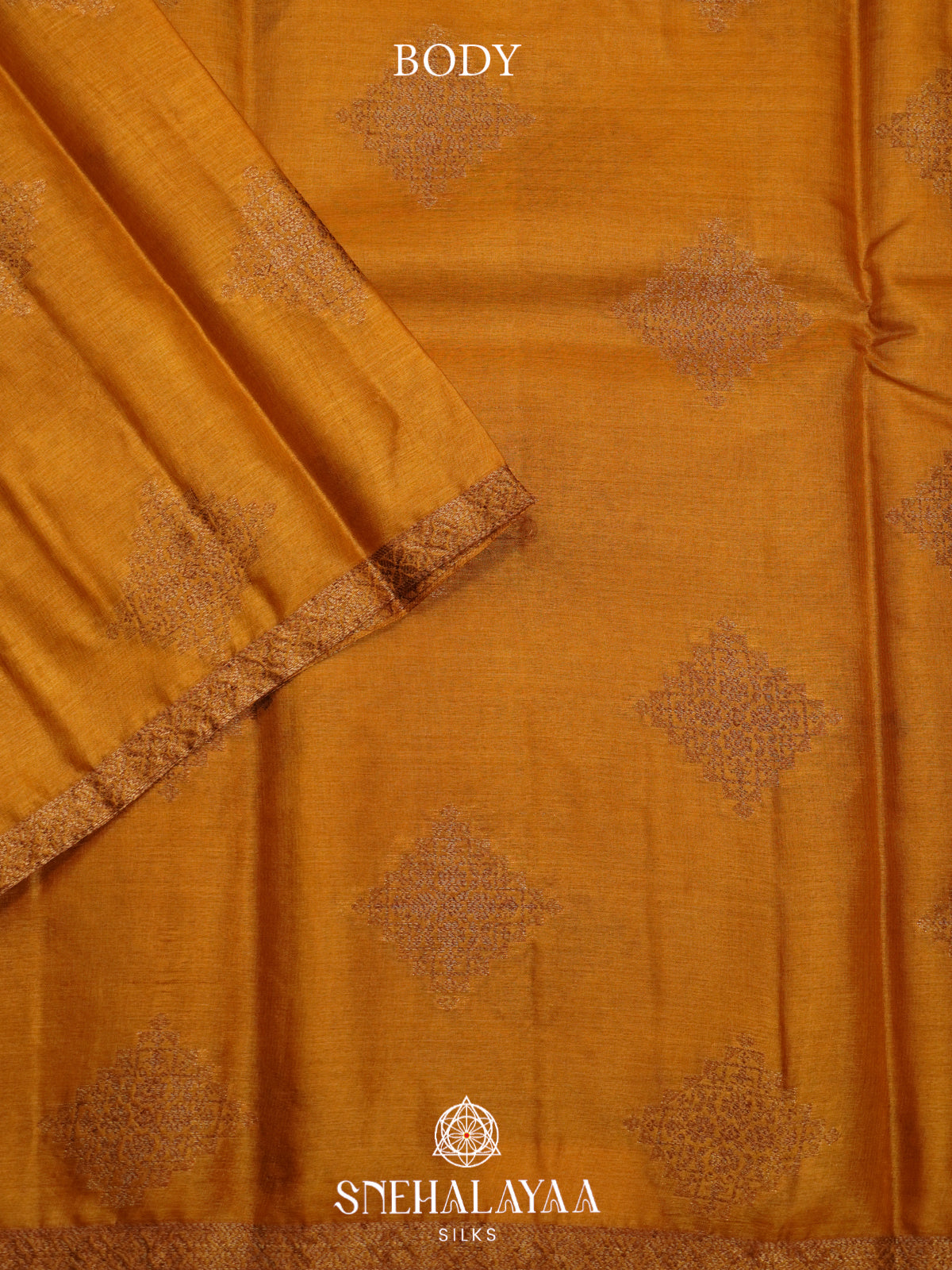Mango Yellow Tussar Saree