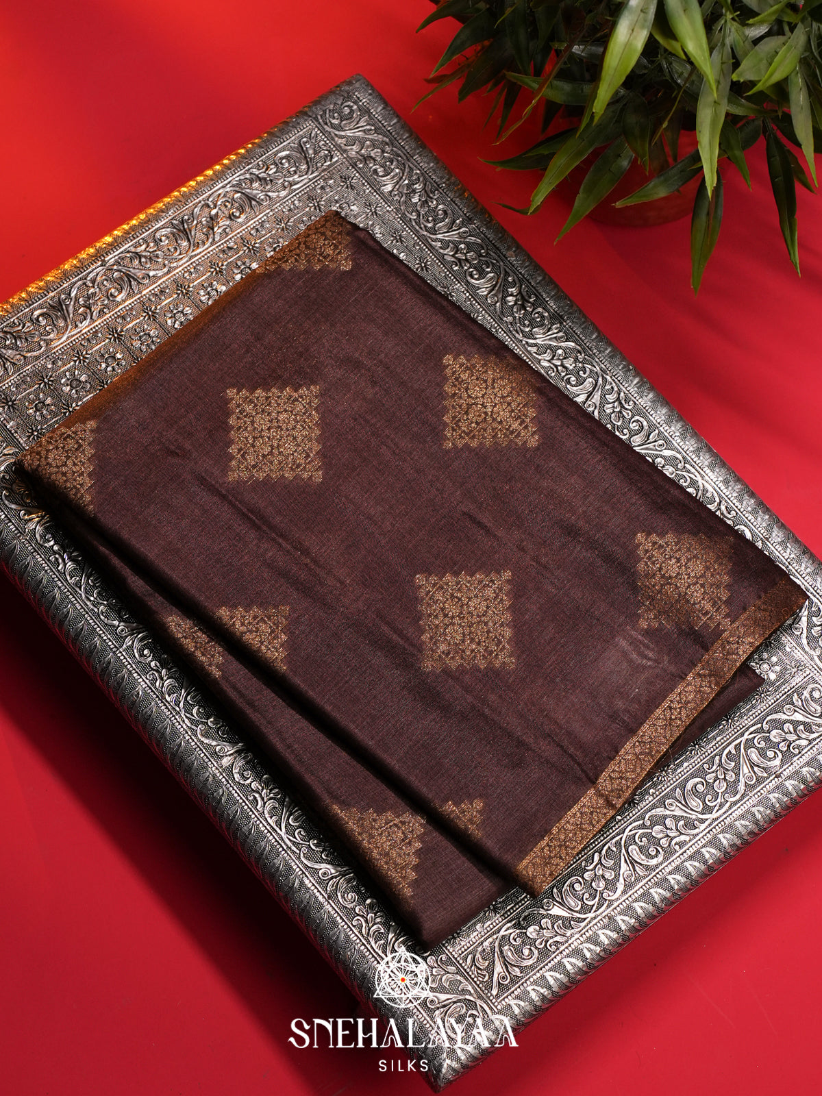 Brown Tussar Saree