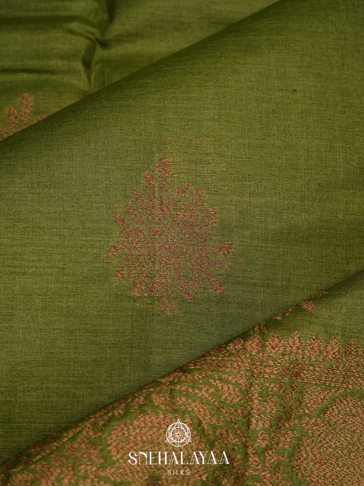 Mehandi Green Tussar Saree
