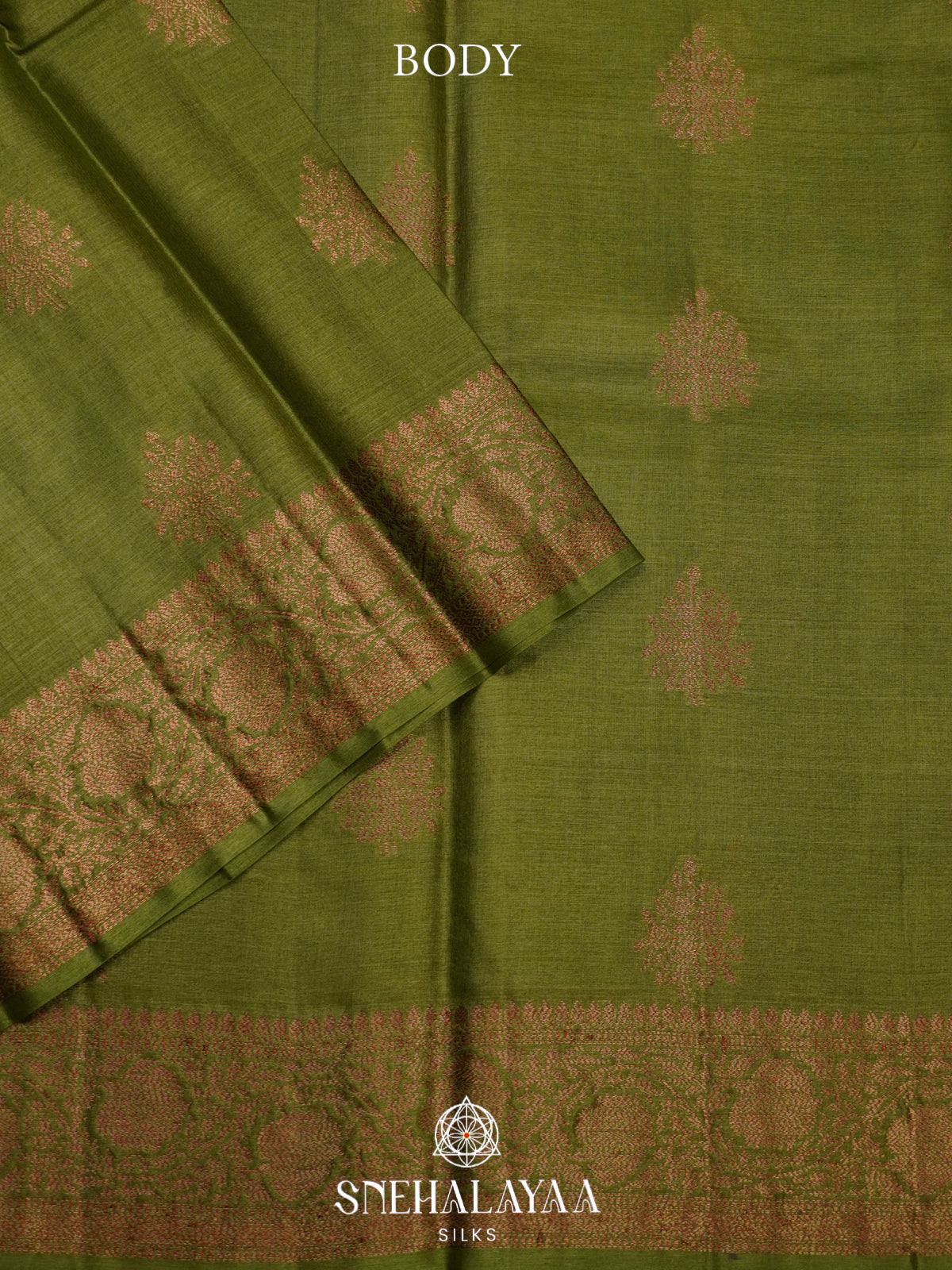 Mehandi Green Tussar Saree