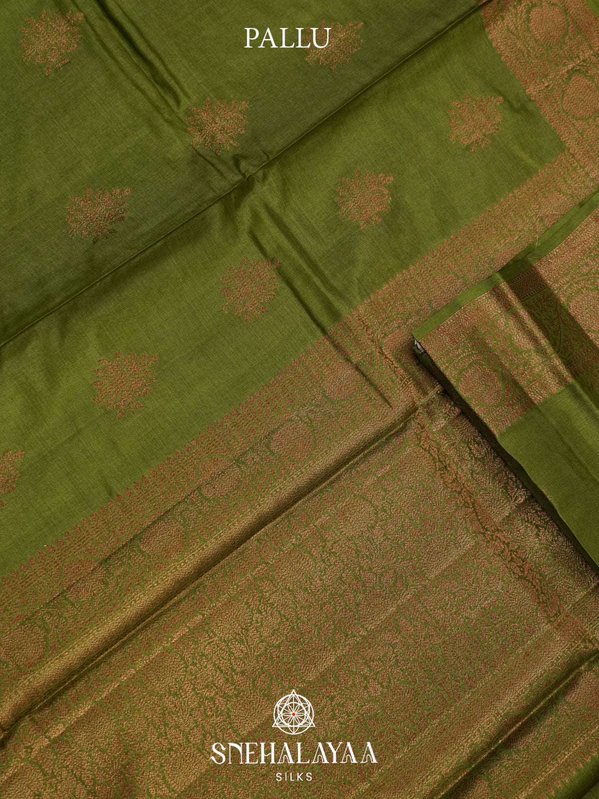 Mehandi Green Tussar Saree