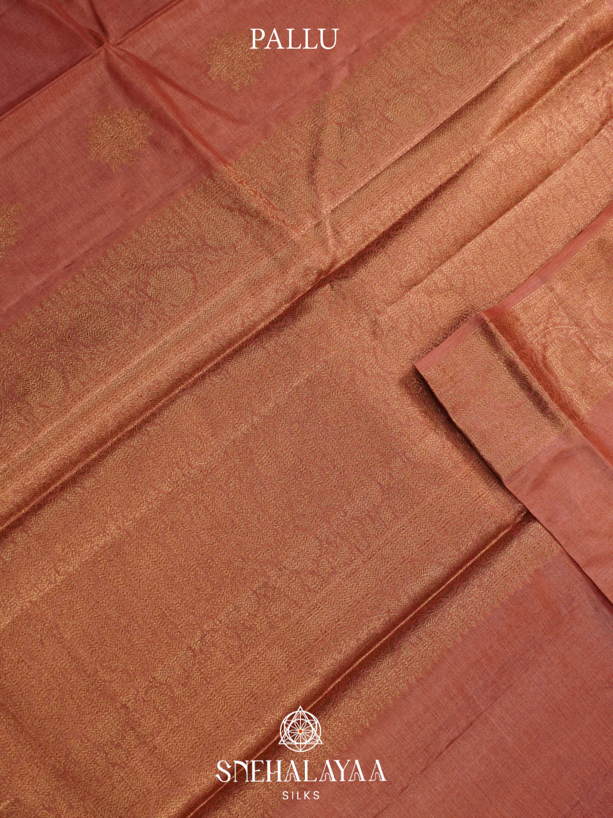 Coral Pink Tussar Saree