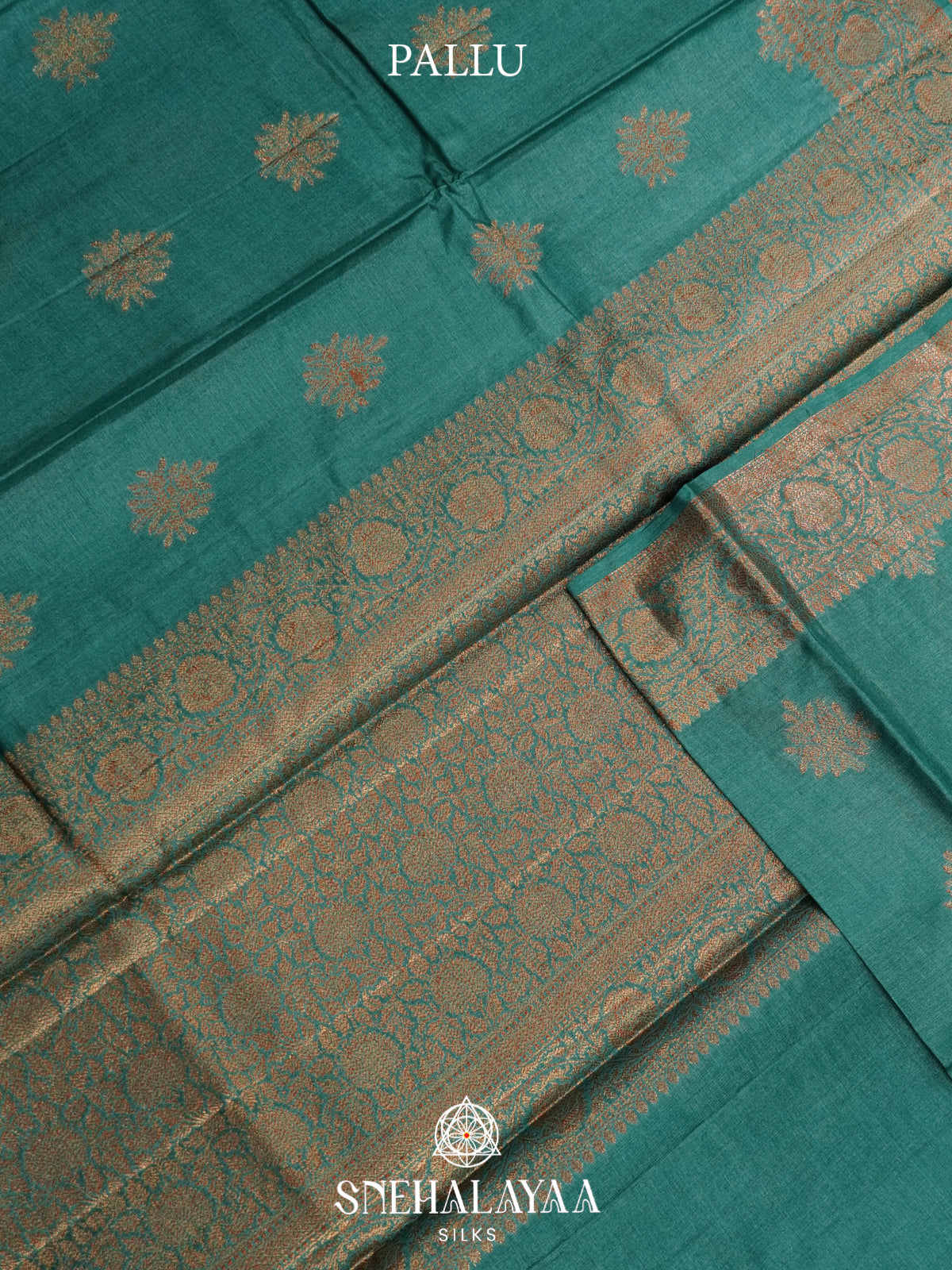 Teal Green Tussar Saree