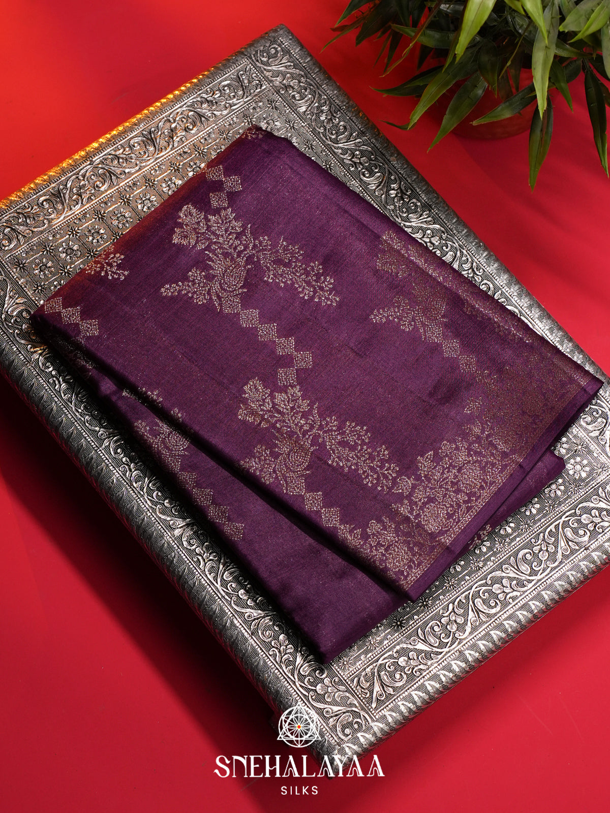 Purple Tussar Saree