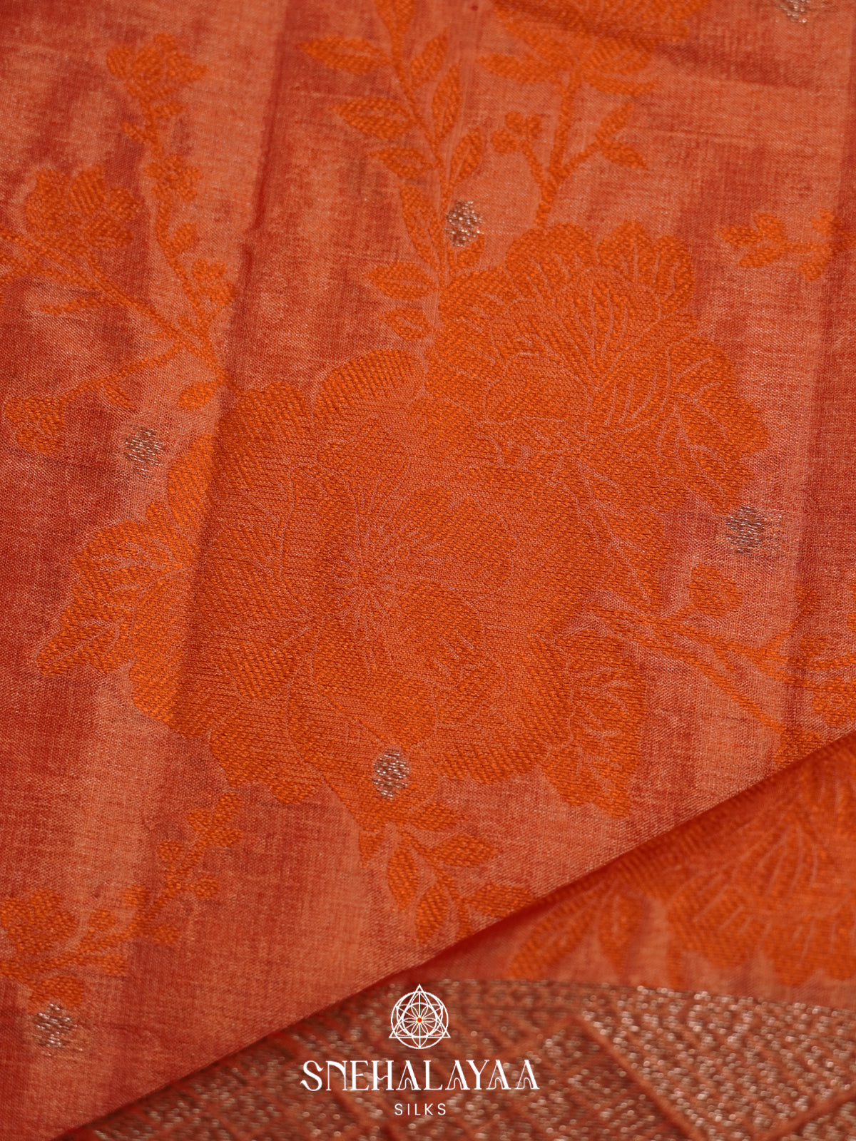 Orange Tussar Saree