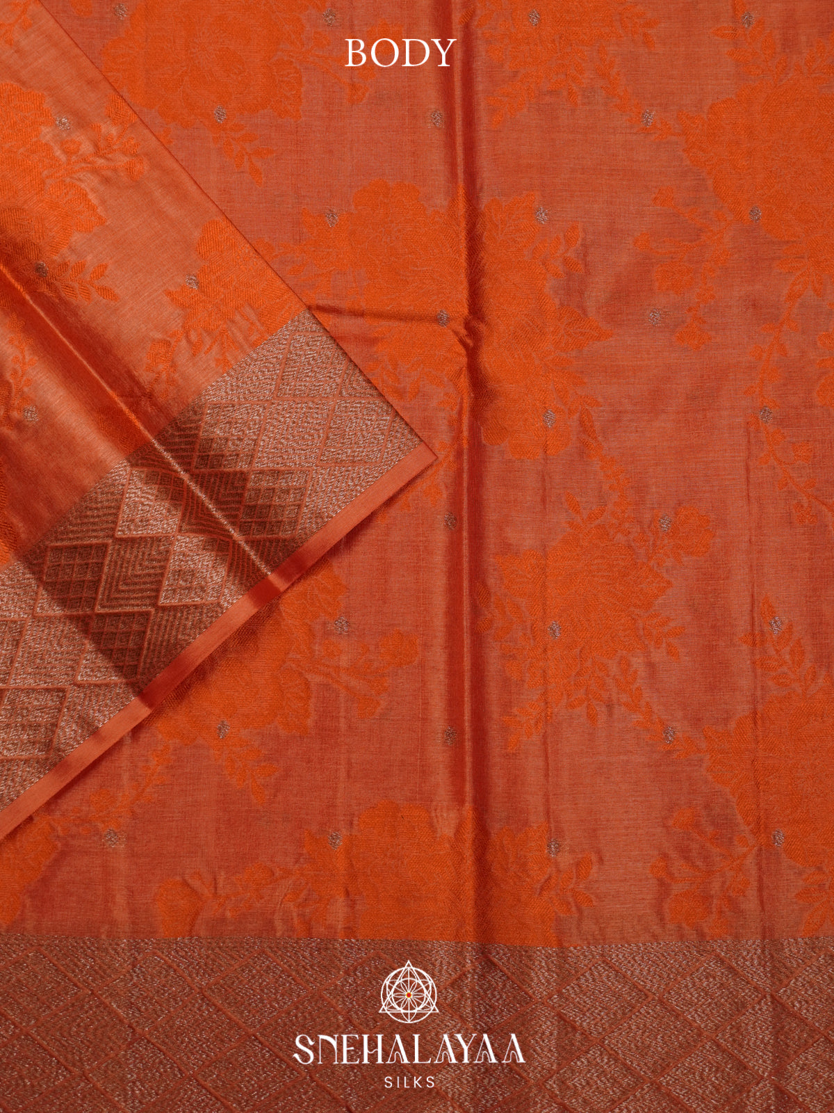 Orange Tussar Saree