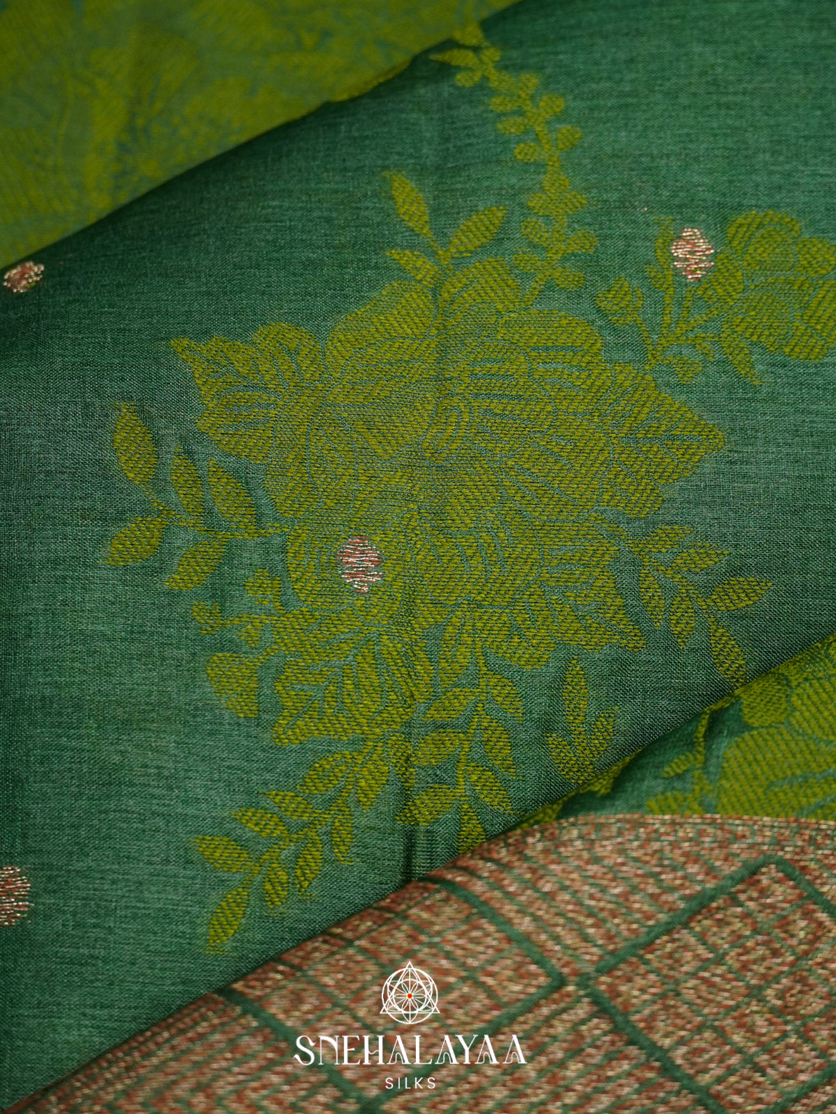 Forest Green Tussar Saree