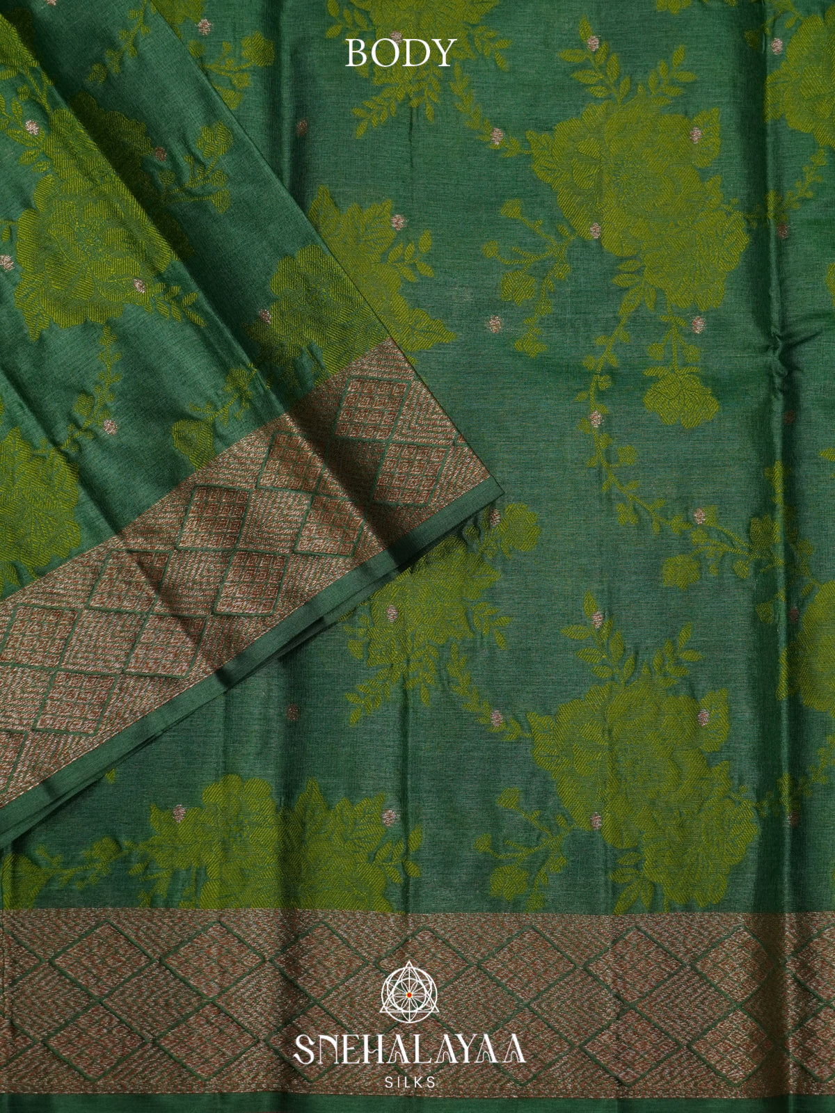 Forest Green Tussar Saree