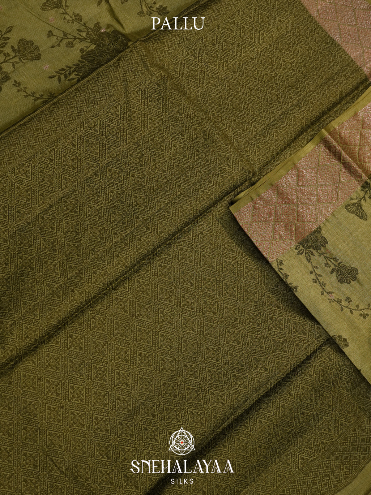 Olive Green Tussar Saree