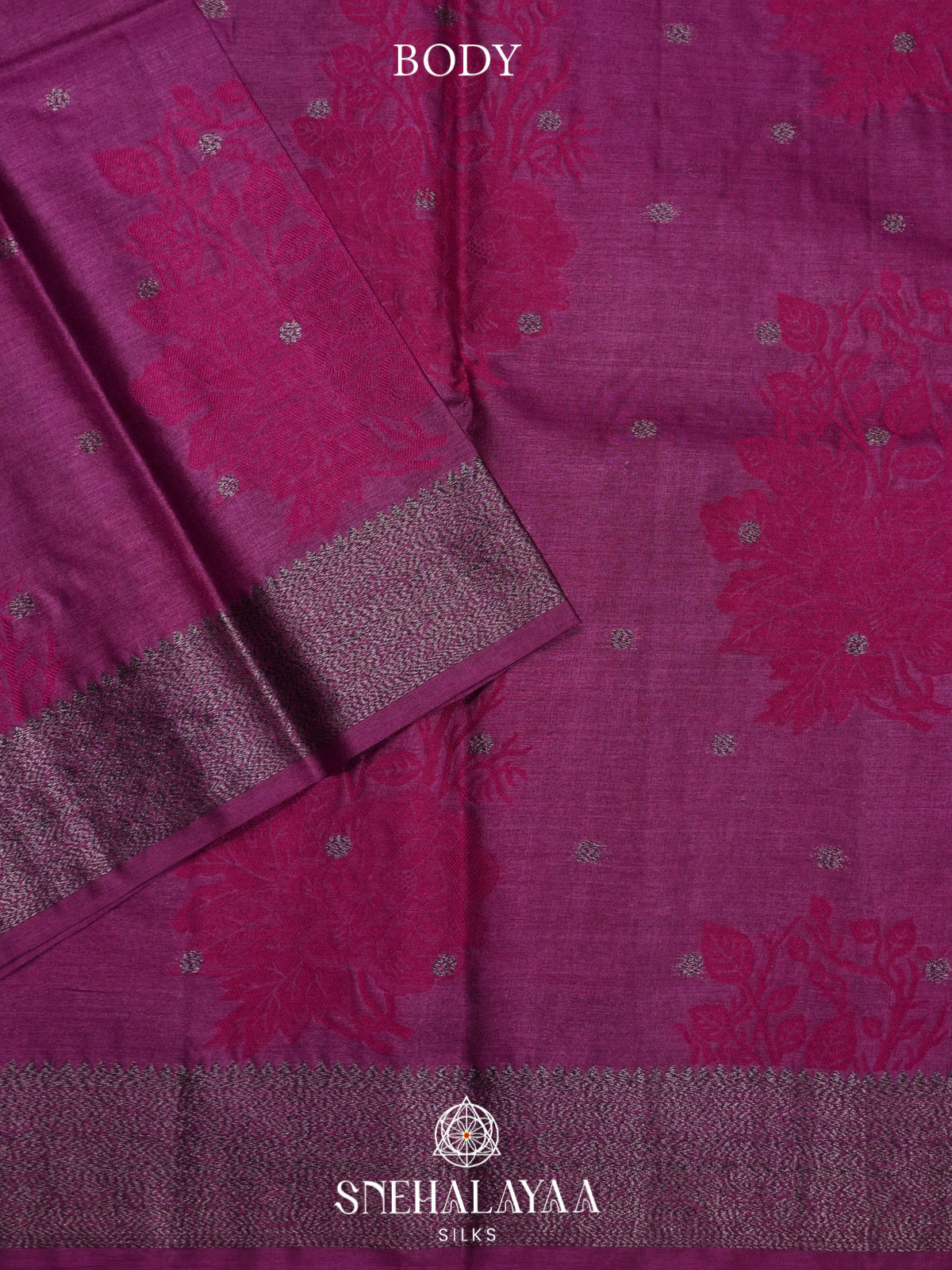 Magenta Tussar Saree