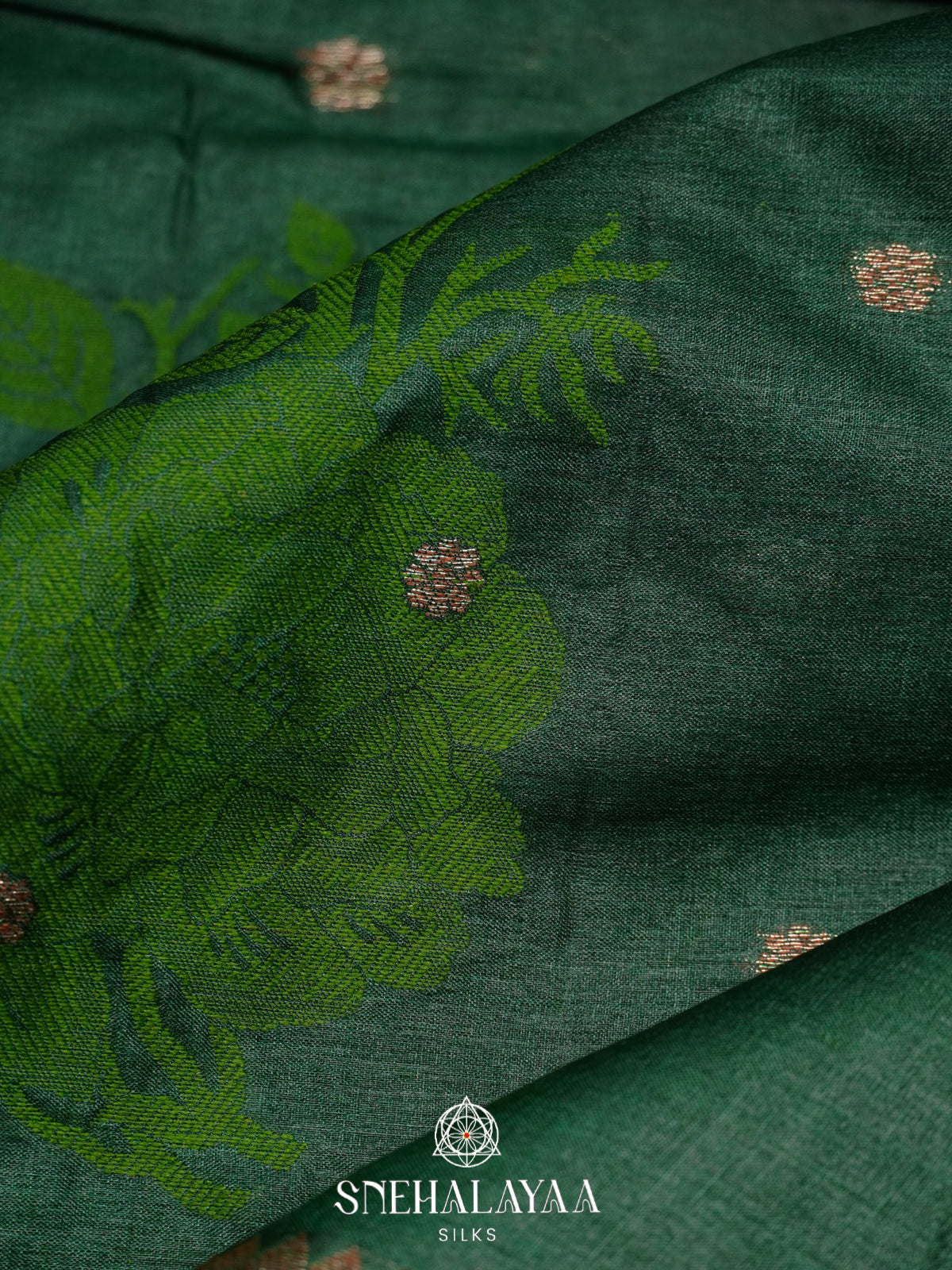 Forest Green Tussar Saree