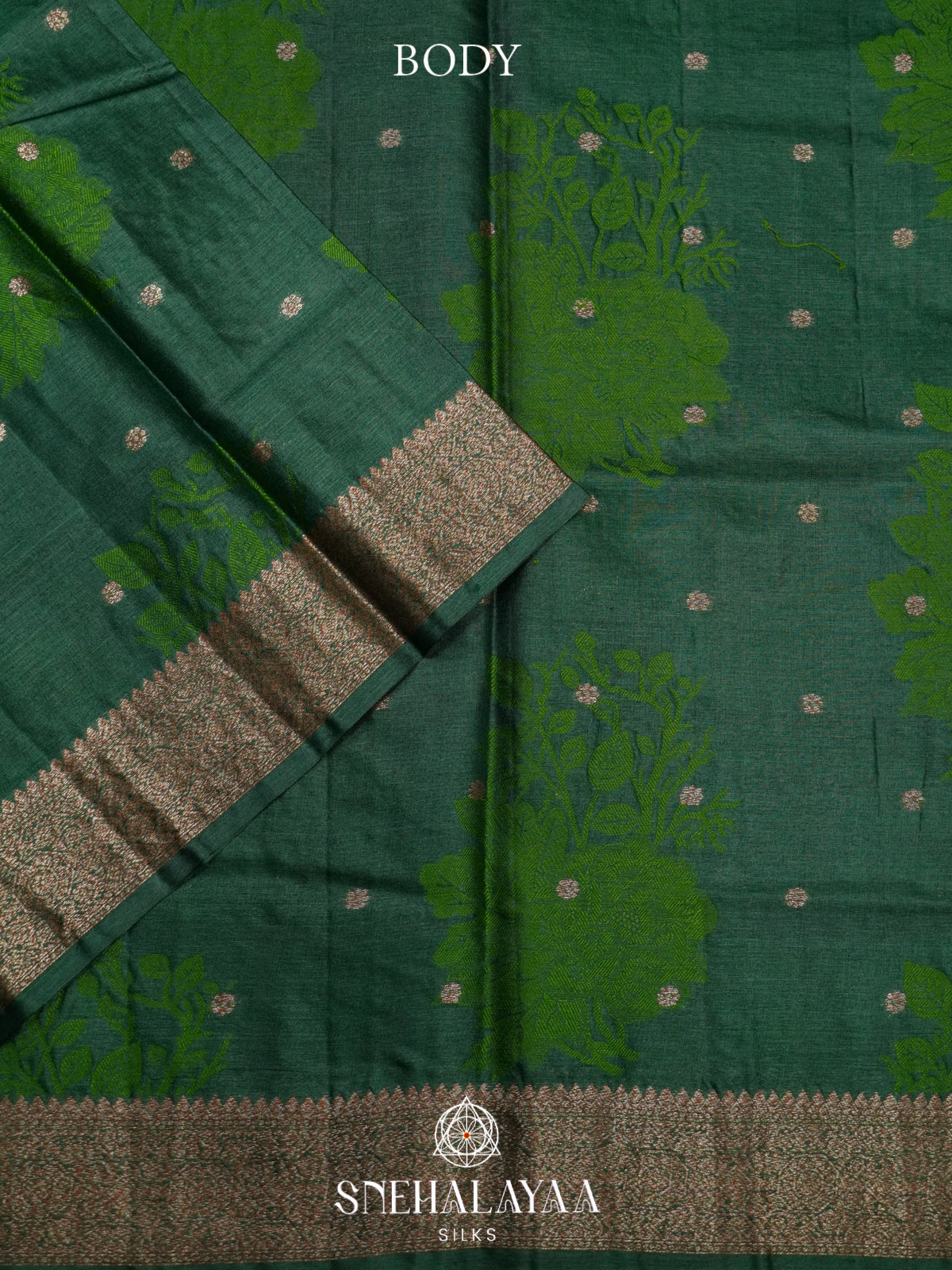 Forest Green Tussar Saree
