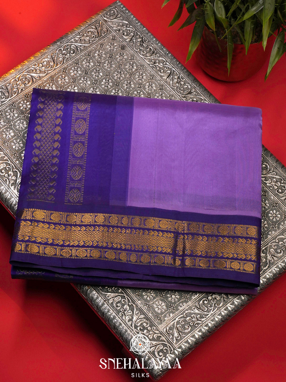 Lilac Kanchi Silk Cotton Saree