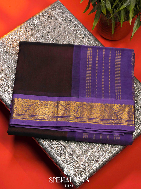Coffee Brown Kanchi Silk Cotton Saree