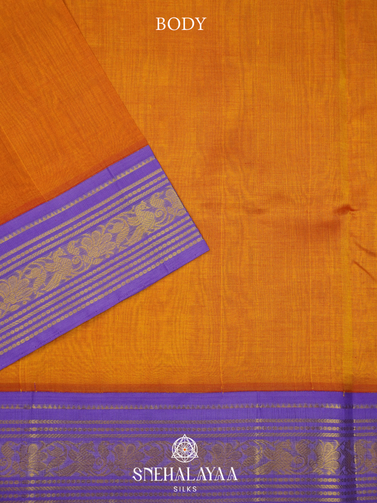 Orange Kanchi Silk Cotton Saree