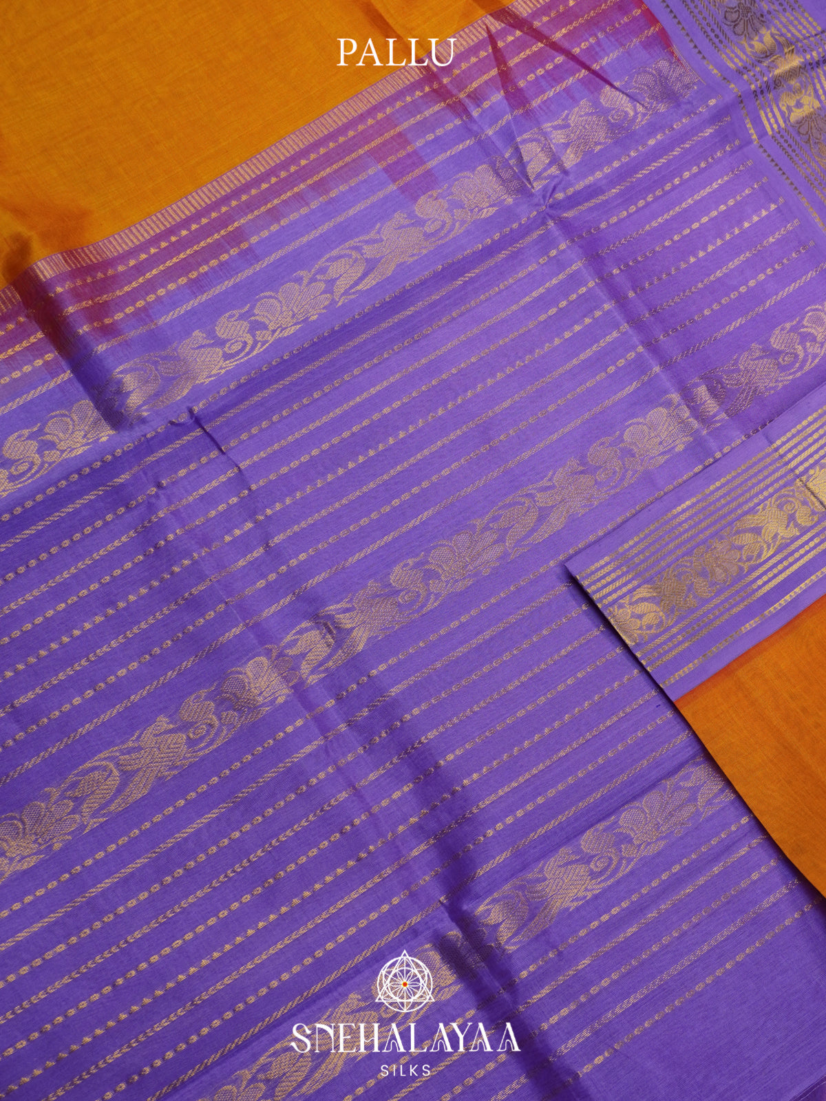 Orange Kanchi Silk Cotton Saree