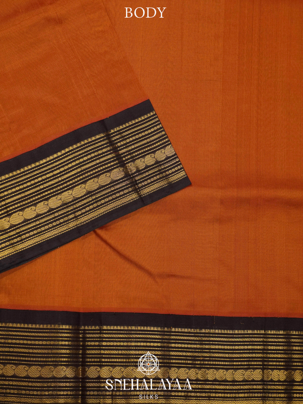 Orange Kanchi Silk Cotton Saree