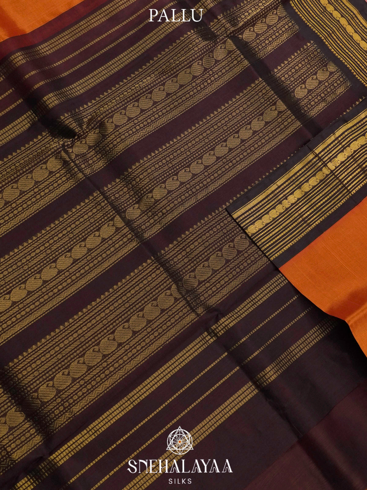 Orange Kanchi Silk Cotton Saree