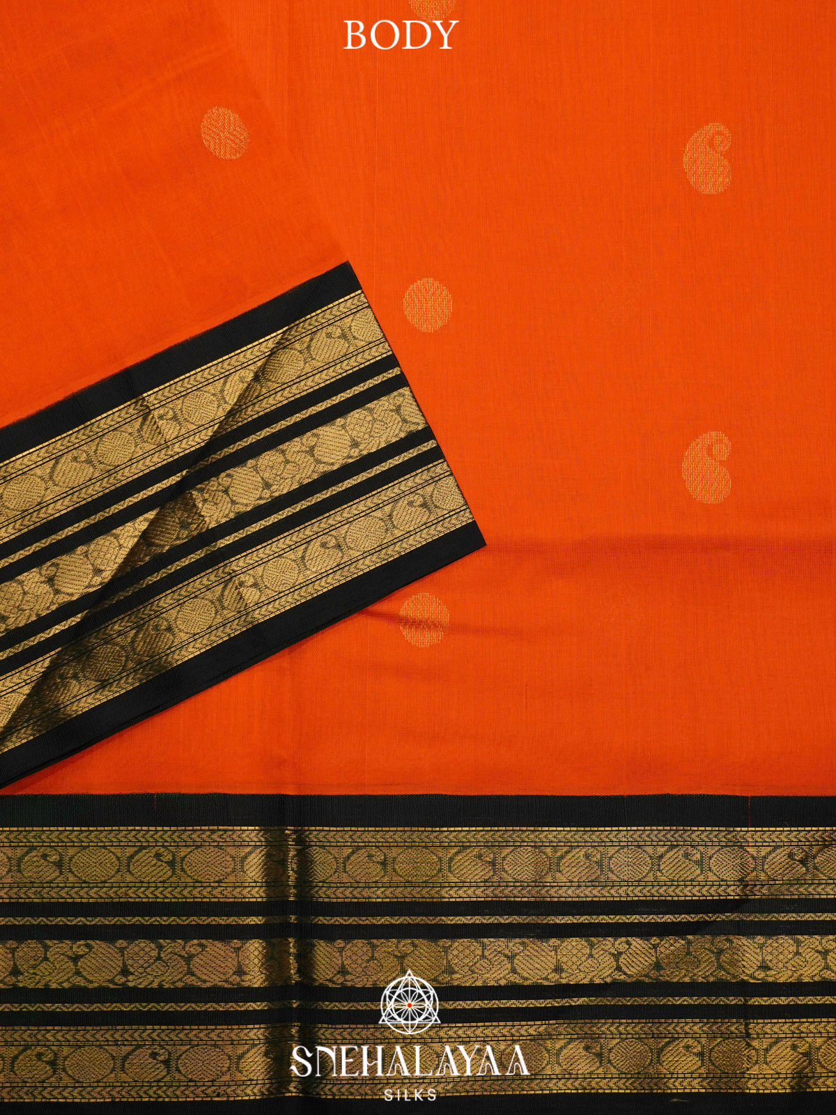 Rust Orange Kanchi Silk Cotton Saree